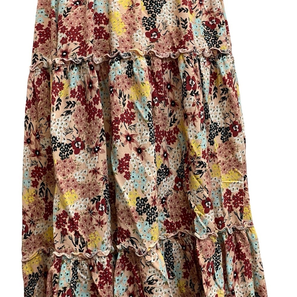 Abel the Label Smocked Upper Tiered Multicolor Floral Maxi Dress - Picture 2 of 11